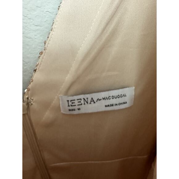 New Ieena For Mac Duggal Rose Gold Sequined V-Neck Dress 26496 Size 10 - Picture 5 of 8